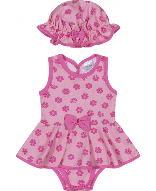 Body Vestido Florzinhas com Chapéu - Fantoni