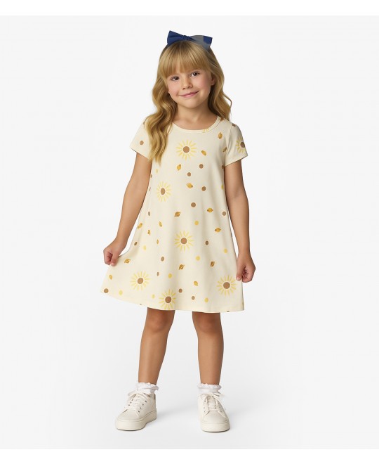 Vestido Infantil em Viscose Planetas - Select
