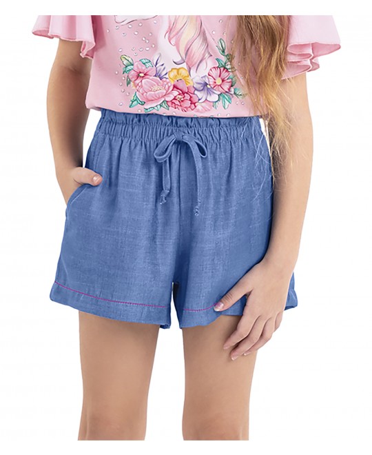 Shorts Clochard Infantil Feminino Jeans - Rovitex