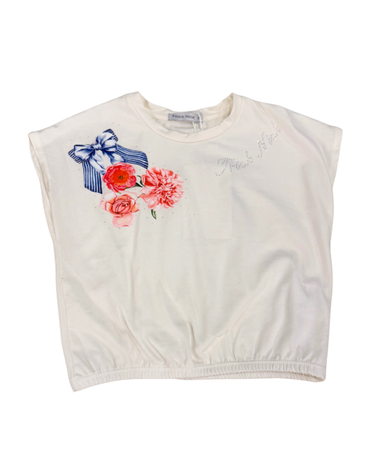 Blusa Infantil em Cotton Flores e Laços- Trick Nick