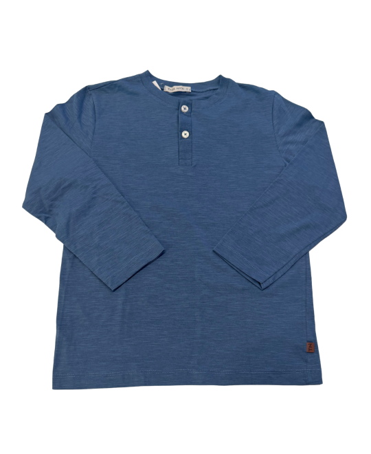 Camiseta Infantil Masculina com Botão Azul - Trick Nick