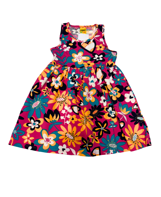 Vestido Florido com Cava Nadadora - Rovitex