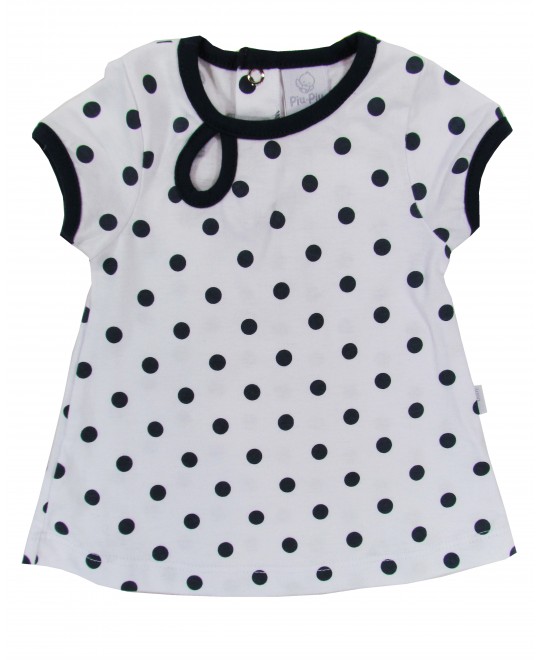 Blusa Infantil de Bolinhas Marinho - Piu Piu