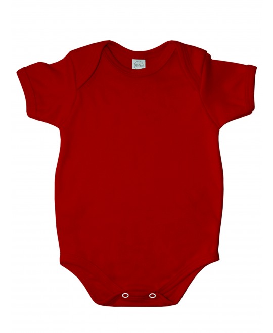 Body Bebê Básico Manga Curta  Vermelho  - Piu Blu