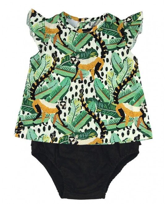 Conjunto Bebê Feminino Tricoline com Estampa Tropical - Ano Zero