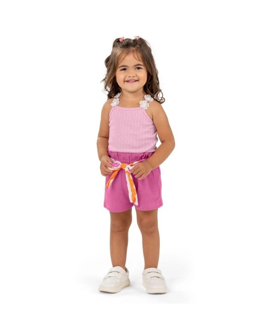 Conjunto Regata Menina com Cinto em Tecido - Lecimar