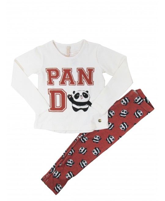 Conjunto Infantil Menina Panda - Dente D' Leão