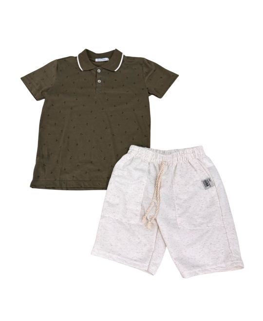 Conjunto Infantil Masculino Gola Polo Estampada - Trick Nick