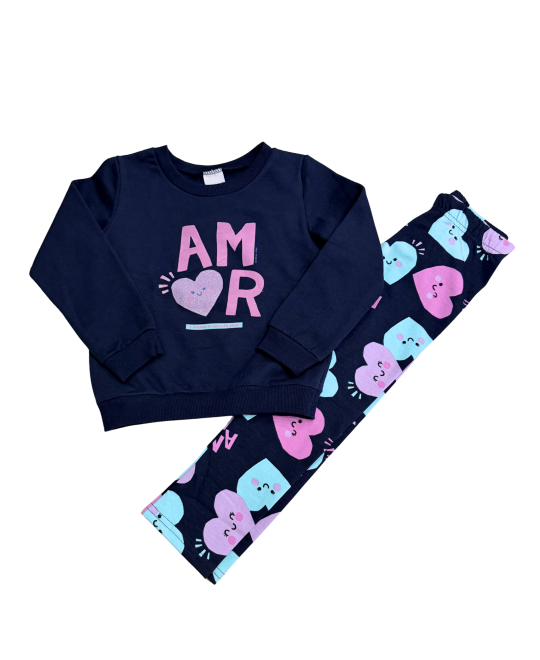 Conjunto infantil Feminino com Legging Estampada  Malwee