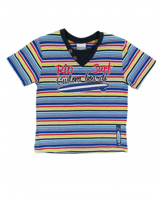 Camiseta Infantil Listrada Fábio - Boca Grande