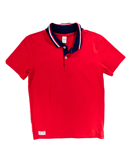 Camiseta Infantil Gola Polo Vermelha - Trick Nick