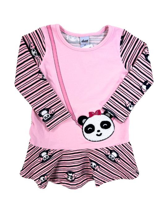 Vestido Infantil Primeiros Passos Bolsa Panda - Elian