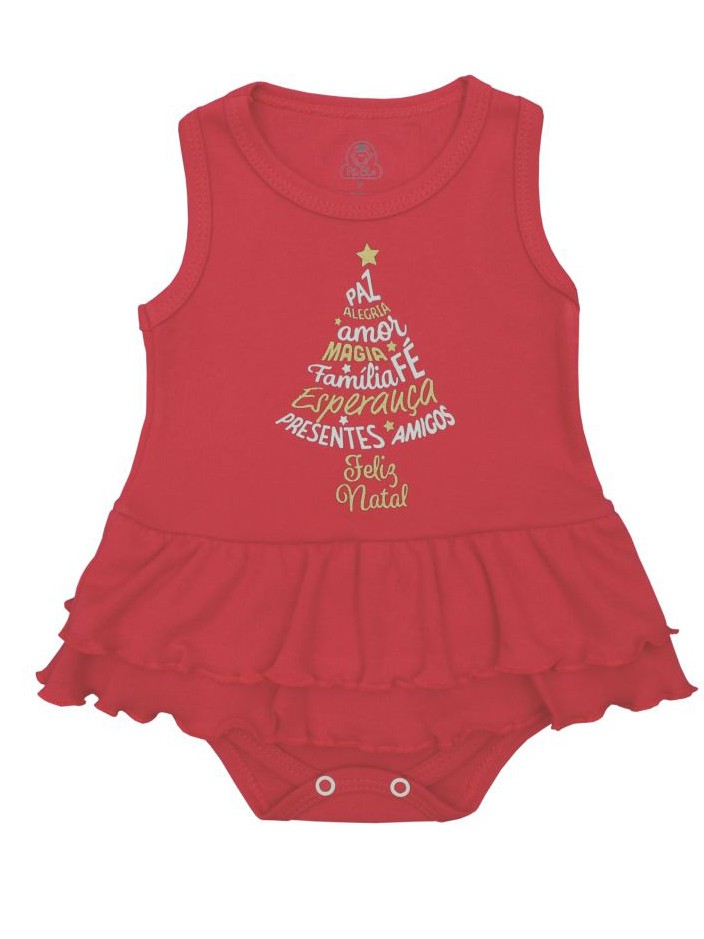Body Bebê Regata Menina Natal Temático Árvore dos Desejos com Babados - Piu  Blu - Albarella Infantil
