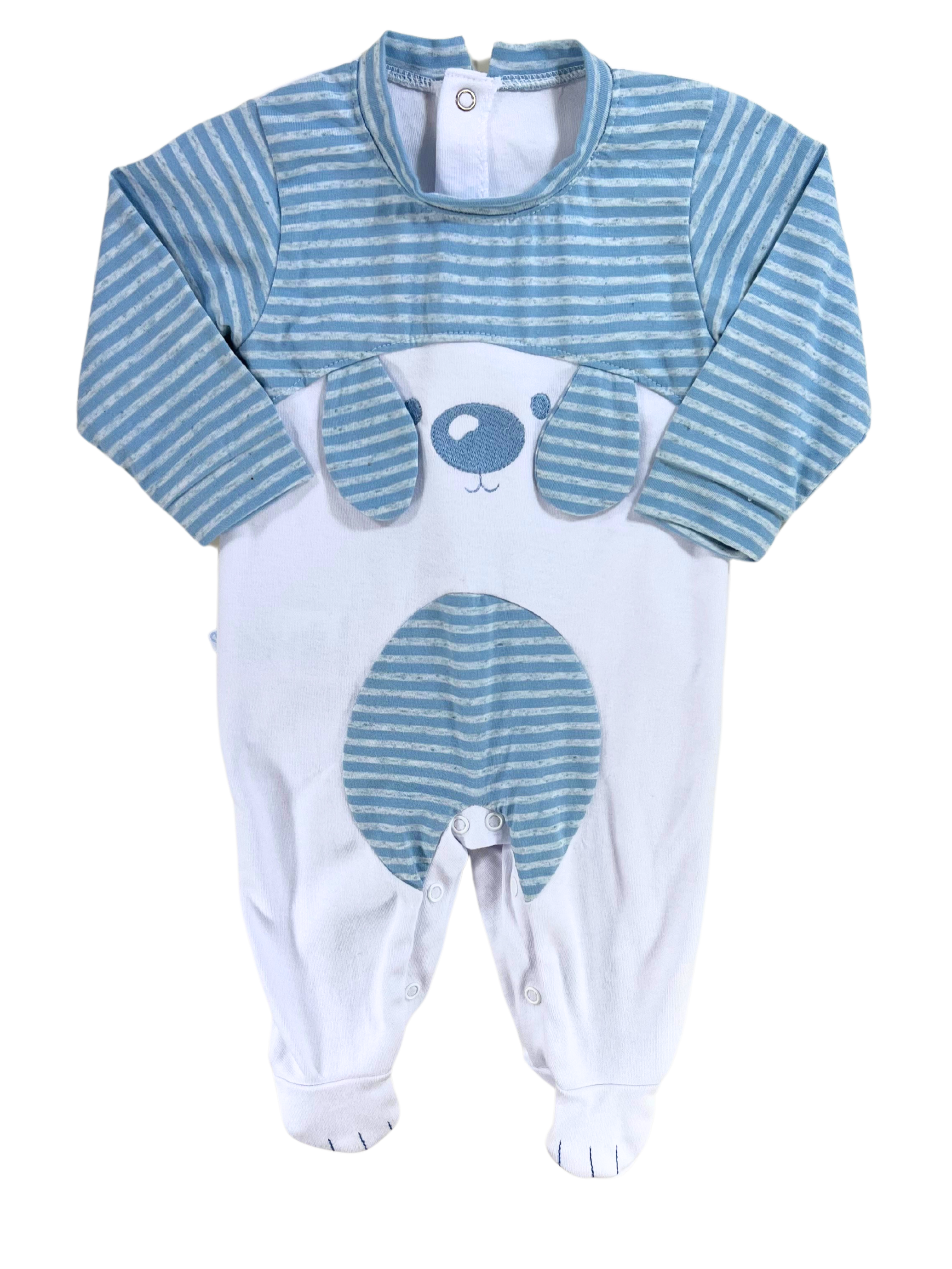 Macacão Bebê Masculino Cachorrinho Orelhinhas Fofinho