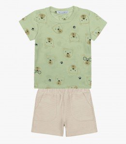 Conjunto Bebê Camiseta Estampa Ursinho - Trick Nick