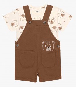 Jardineira Bebê Menino Urso Escondido - Trick Nick