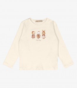 Blusa Menina Manga Princesa Gatinha Ursinha e Coelhinha - Trick Nick