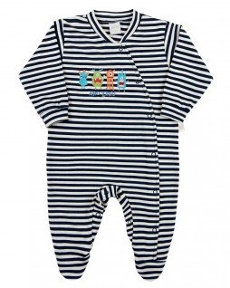 Macacão Bebê Masculino Listrado Monstrinhos  - Ano Zero