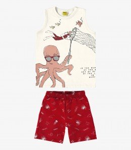 Conjunto Infantil Regata e Bermuda Polvo - Rovitex