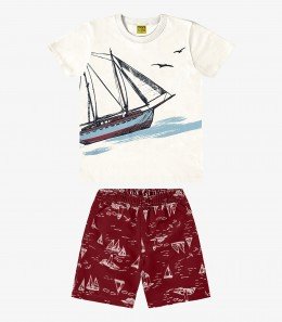 Conjunto Infantil com Bermuda Veleiros - Rovitex