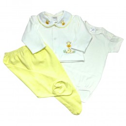 Conjunto 3 Peças Body, Casaquinho e Calça Girafa Hira Imi