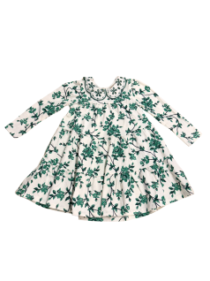 Vestido Infantil Verde com Estampa de Flores Milon