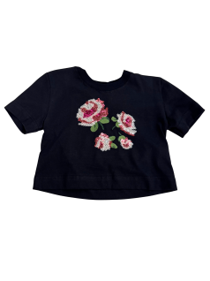 Blusa Infantil Cropped com Flores em Lantejoulas - Trick Nick