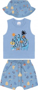 Conjunto Regata Beach com Chapéu Azul - Fantoni