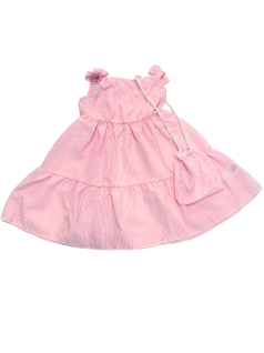 Vestido Infantil Regata  Anarruga Listrada com Bolsa - Albarella
