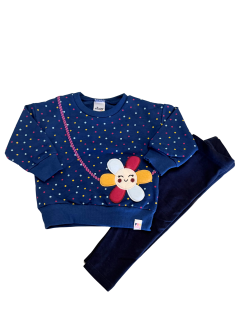Conjunto Bebê Menina Inverno Flor Divertida Elian