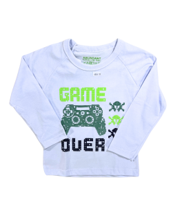 Camiseta Bebê Manga Longa Game Over - Abundant