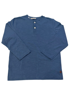 Camiseta Infantil Masculina com Botão Azul - Trick Nick