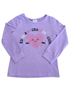 Blusa Primeiros Passos Manga Longa Coração Grandão - Malwee
