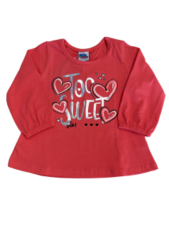 Blusa Primeiros Passos Manga Longa Too Sweet - Kiko Kika