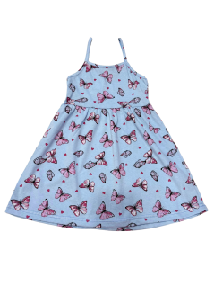Vestido em Algodão Alcinhas Borboletas - Rovitex