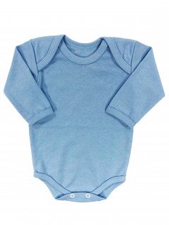 Body Manga Longa para Bebê Básico Azul - Piu Blu