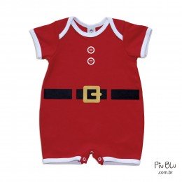 Macacão Curto Papai Noel com Cinto - Piu Blu
