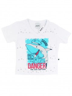 Camiseta Infantil Decote em V Shark - Minore