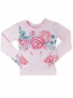 Blusa Infantil com Estampa de Rosas - Dente D'Leão