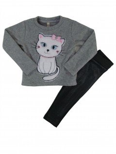Conjunto Bebê Menina Gatinho - Dente D' Leão