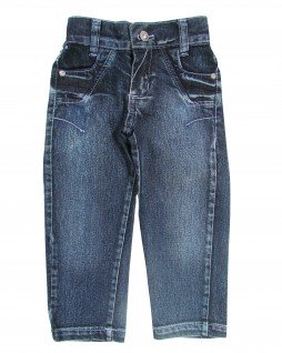 Calça Jeans Infantil com Pespontos Lilás - Chicote