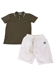 Conjunto Infantil Masculino Gola Polo Estampada - Trick Nick