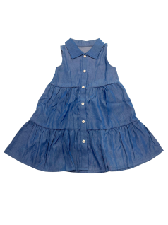 Vestido Infantil 3 Marias com Gola e Botões Frontal Estilo Jeans - Albarella