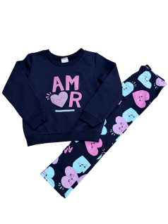 Conjunto infantil Feminino com Legging Estampada  Malwee