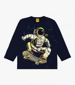 Camiseta. Infantil Manga Longa Astronauta - Rovitex 