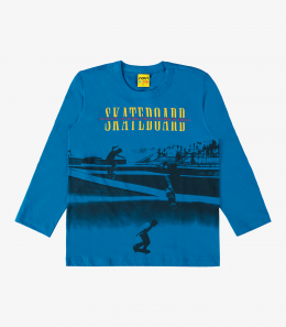 Camiseta. Infantil Manga Longa Skateboard - Rovitex 