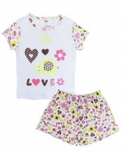 Pijama Curto Infantil para Menina Love - Tampinha