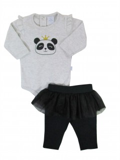 Conjunto de Body e Calça Bebê Princesa Panda - Piu Piu