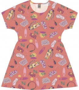 Vestido infantil Estampado GRL PWR - Rovitex