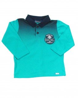 Camiseta Infantil Primeiros Passos menino Gola Polo Manga Longa Warriors Team - Dila